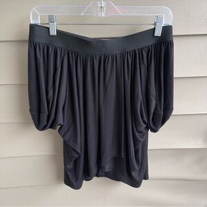 Theory Skirt Women Small Black Pull On Elastic Waist Flutter‎ Draped Goth Grunge